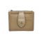 JL Collections Beige Genuine Leather Multiple Card Slots Card Holder with Zipper Coin Pocket
