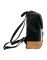 JL Collections Unisex Genuine Leather Black and Beige Backpack