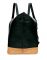 JL Collections Unisex Genuine Leather Black and Beige Backpack
