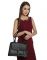 Jl Collections Women's Leather Black Chatai Design Shoulder Bag