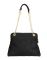 JL Collections Womens Leather Black Shoulder Bag