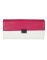 Jl Collections Pink And White Women's Leather Clutch