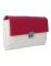 Jl Collections Pink And White Women's Leather Clutch