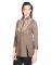 Opus Burnt Olive Cambric Cotton Partywear Embroidered Fusion Wear Women'S Kurti