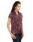 Opus Cap Sleeve Rayon Fabric Casual Red Women'S Shirt