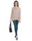 Opus Brown Viscose Crepe Casual Solid Fusion Wear Women'S Top