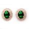 Rose Gold Plated 925 Sterling Silver Green & Cz Stone Stud Earring Jewelry For Girls & Women