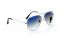 Aviator Style Women Sunglasses Silver Frame/Light Blue Gradient