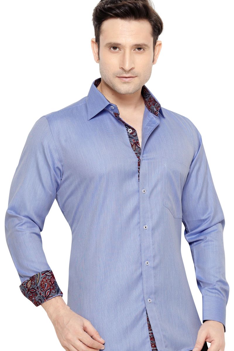 Buy Mens Formal Office Wear Shirt Royal Blue By Corporate Club online