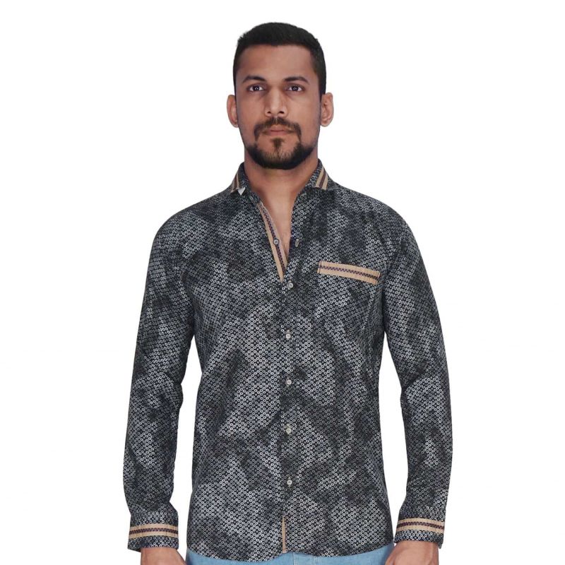 Buy Black With White Print Shirt By Corporate Club (code - Cc - Pp101 - 04) online