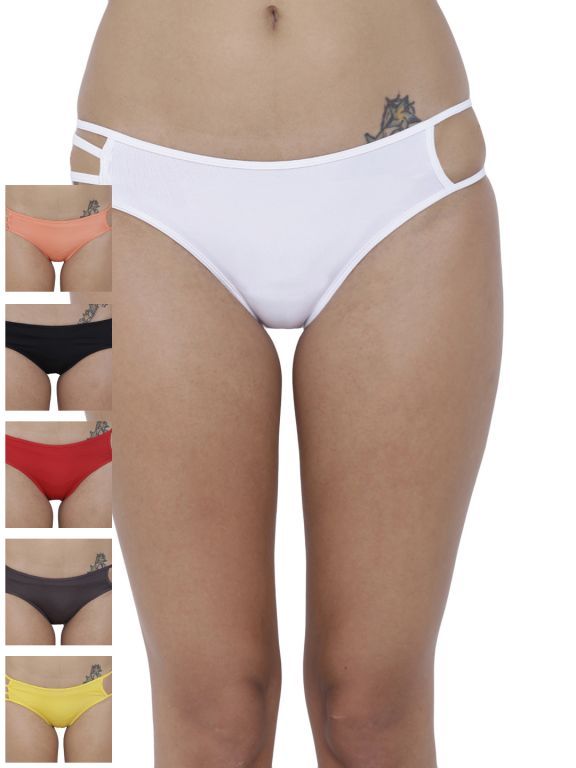 Buy Basiics By La Intimo Women's Exotic Bikini Panty (Combo Pack of 6 ) online