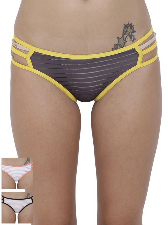 Buy Basiics By La Intimo Women's Linda Sexy Bikini Panty (Combo Pack of 3 ) online