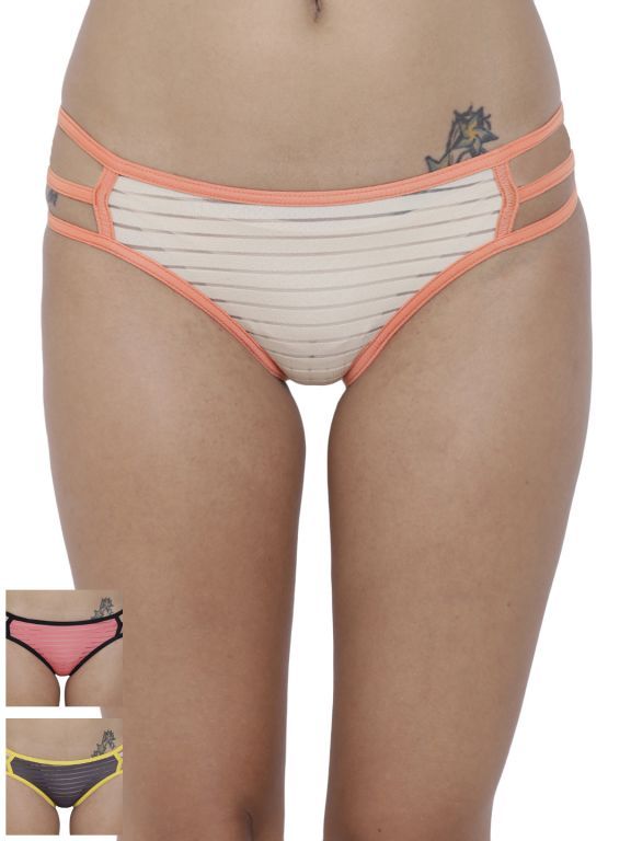Buy Basiics By La Intimo Women's Linda Sexy Bikini Panty (Combo Pack of 3 ) online