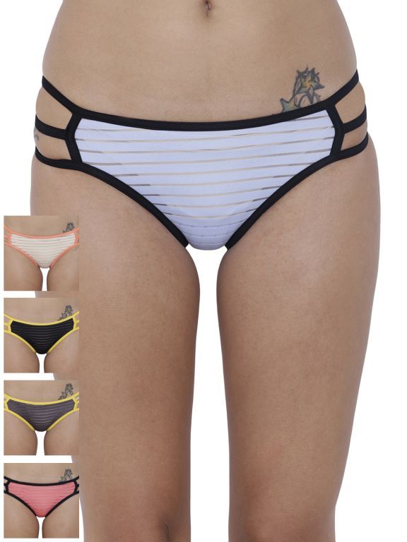 Buy Basiics By La Intimo Women's Linda Sexy Bikini Panty (Combo Pack of 5 ) online
