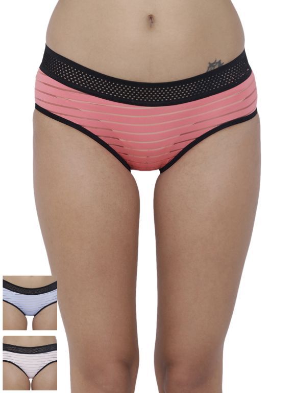 Buy Basiics By La Intimo Women's Frio Hot Brief Panty (Combo Pack of 3 ) online