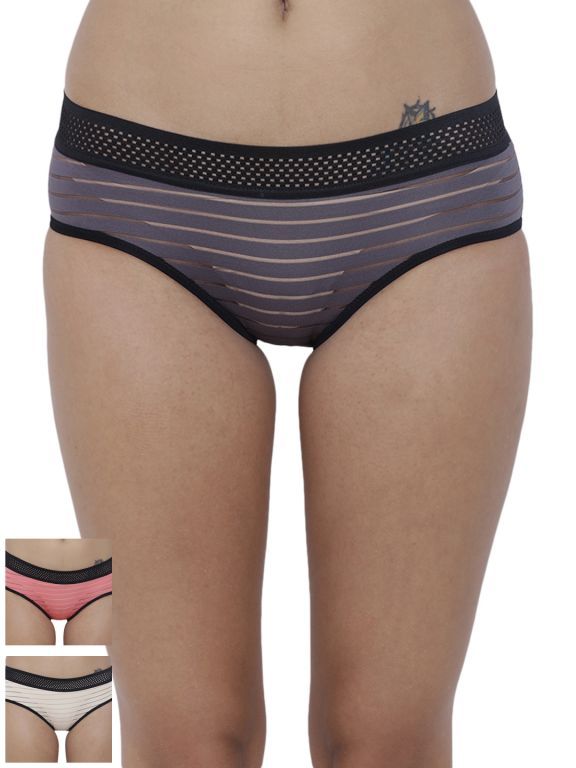 Buy Basiics By La Intimo Women's Frio Hot Brief Panty (combo Pack Of 3 ) - ( Code -bcpbr010c9fl ) online