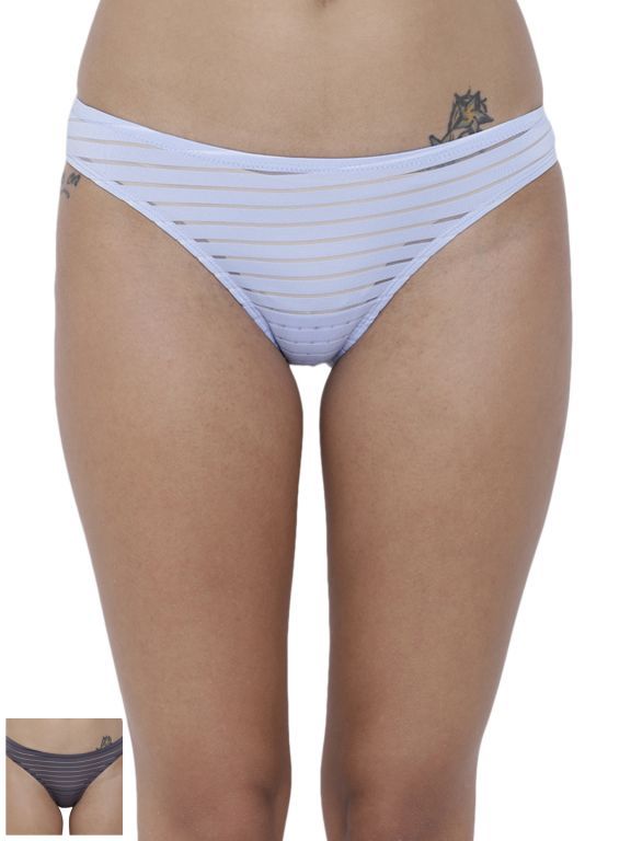 Buy Basiics By La Intimo Women's Travieso Naughty Brief Panty (combo Pack Of 2 ) - ( Code -bcpbr020b08f ) online