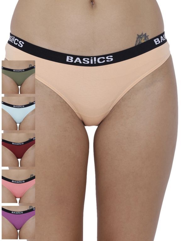Buy Basiics By La Intimo Women's Dulce Candy Brief Panty (combo Pack Of 6 ) - ( Code -bcpbr080f025 ) online