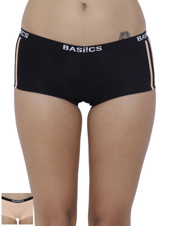 Buy Basiics By La Intimo Women's Alegria Joy Boyshort Panty (Combo Pack of 2 ) online