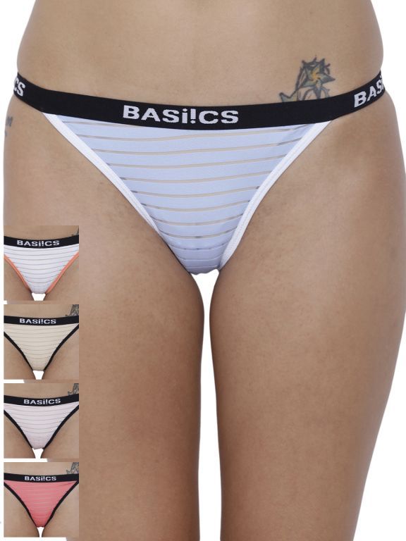 Buy Basiics By La Intimo Women's Caliente Hot Thong Panty (combo Pack Of 5 ) - ( Code -bcpth010e02f ) online
