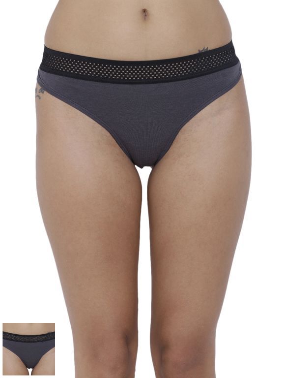 Buy Basiics By La Intimo Women's Bonita Pretty Thong Panty (combo Pack Of 2 ) - ( Code -bcpth020b0jj ) online