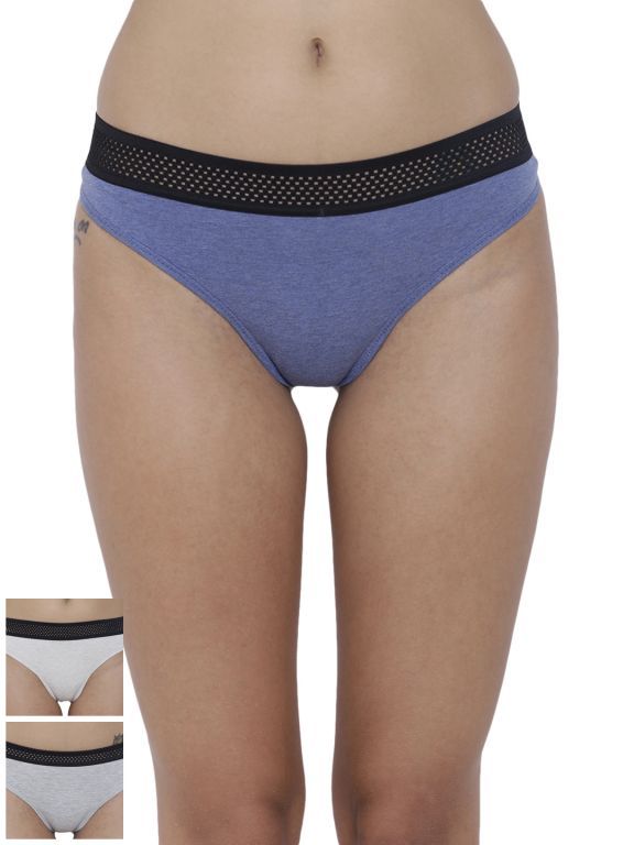 Buy Basiics By La Intimo Women's Bonita Pretty Thong Panty (Combo Pack of 3 ) online