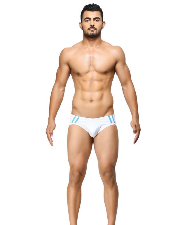 Buy BASIICS - Striped and Solid Fashion White briefs online