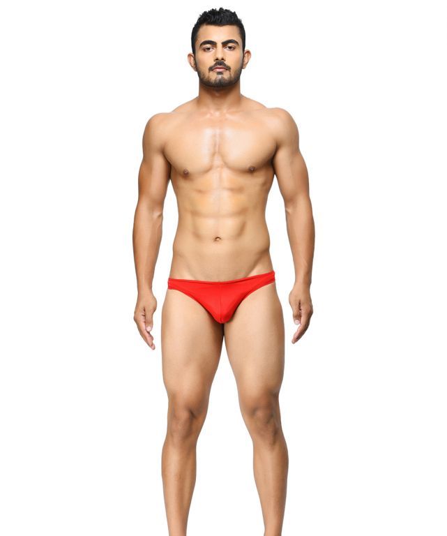 Buy BASIICS - Semi-Seamless Feather Weight Brief Red online