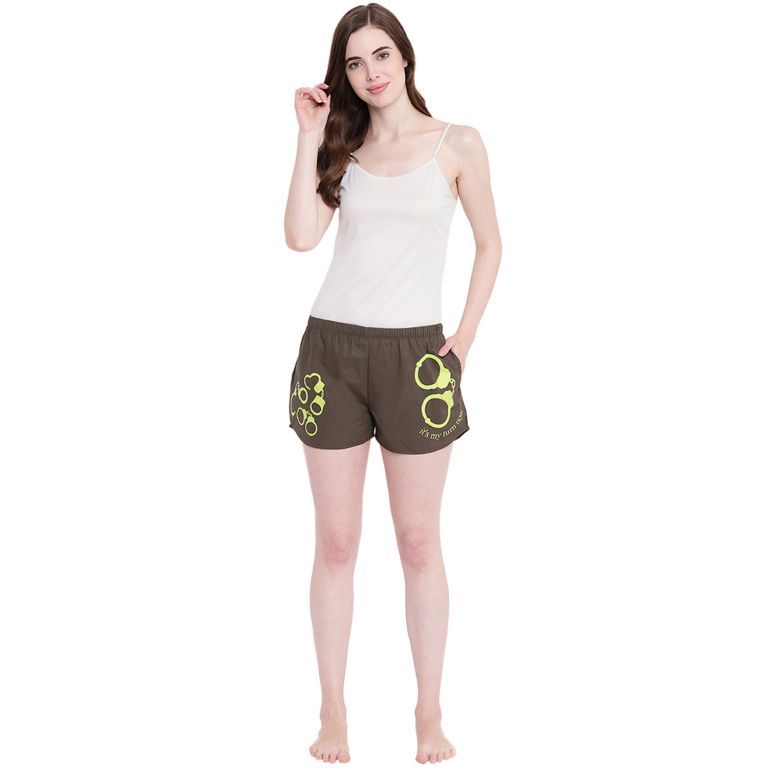 Buy La Intimo Binge Boxers Handcuffs Olive shorts online