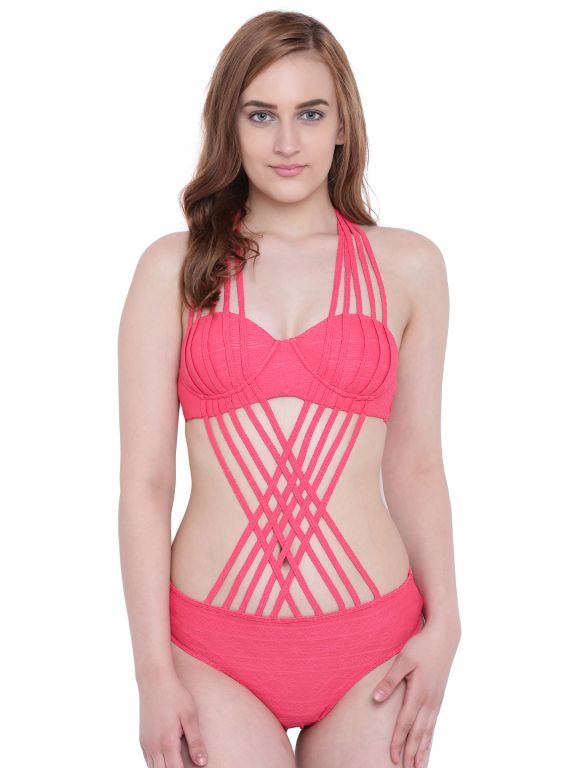 Buy La Intimo Flirty Shower Monokini Red Resort/beach Wear - ( Code - Lif1p004rd0 ) online