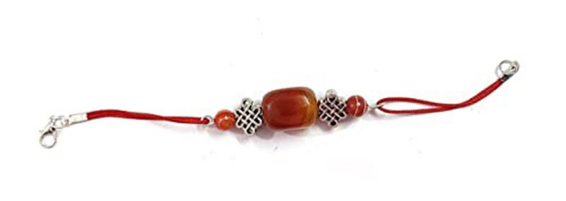 Buy King Red Sulemani Akik Hakik Crystal Mystique Knot Adjustable Protection Bracelet ( Code Sulemaniredknottblbr ) online