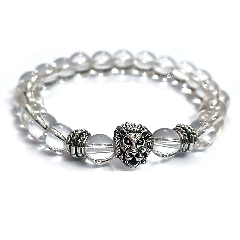 Buy Lion Head Protection Charm Crystal Bracelet For Men And Women online