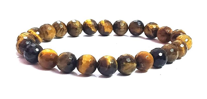 Buy Natural Tiger Eye's Diamond Cut Crystals Bracelet For Men And Women ( Code Tgrcutbr ) online