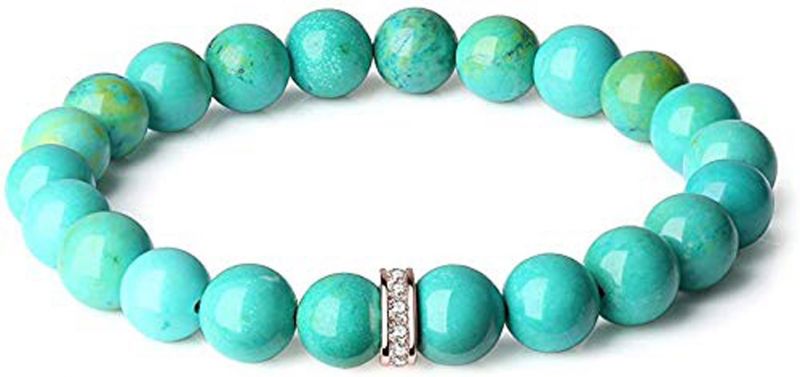 Buy Turquoise Crystal 8 MM Stretch Bracelet - ( Code - Trqdsnrbr ) online