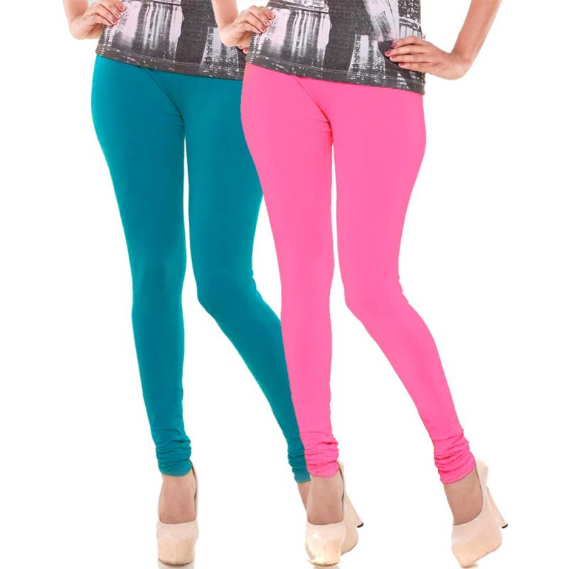 Buy Vivan Creation Stylish Comfortable n Colorful Pair of Women Cotton Churidaar Leggings online
