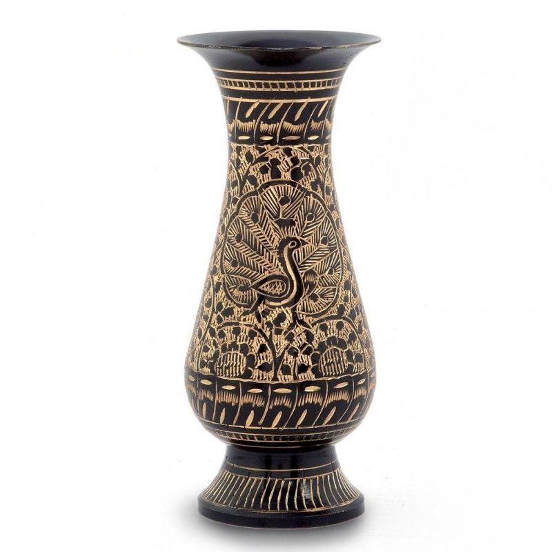 Buy Vivan Creation Antique Golden Minakari Work Flower Vase online