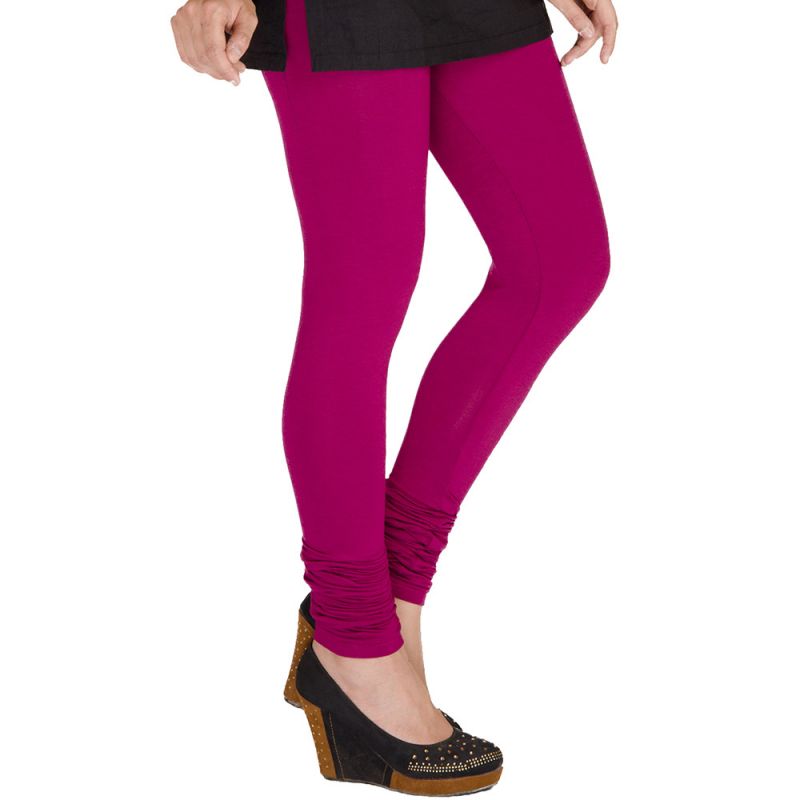 Buy Vivan Creation Women Stylish Fancy Pink Color Comfortable Cotton Churidaar Leggings online