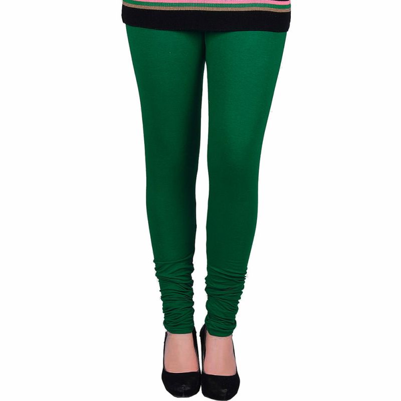 Buy Vivan Creation Women Stylish Sexy Green Color Comfortable Cotton Churidaar Leggings online
