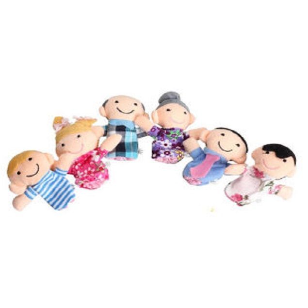 Buy Kuhu Creations Family Finger Puppets Pack Of 6 - Multi Color online