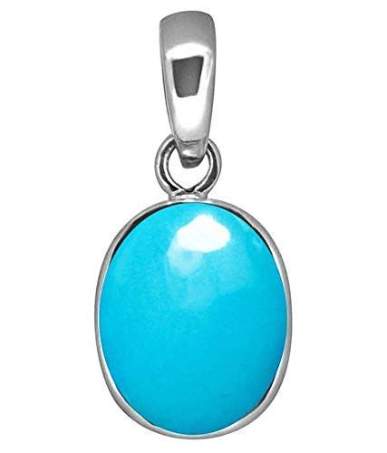 Buy Natural Firoza Stone Silver Pendant online