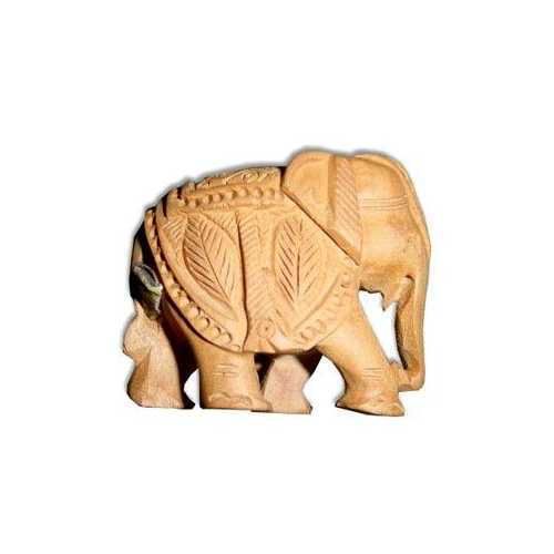 Buy Omlite Wooden Carved Elephant Statue - ( Code - 53 ) online