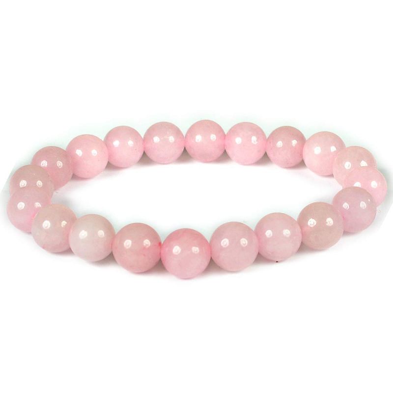 Buy Pink Rose Quartz 10 MM Round Bead Crystal Stone Bracelet online