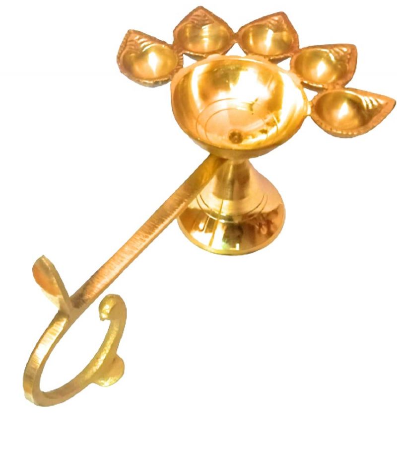 Buy Omlite Brass Panch Arti Diya - ( Code - 2024 ) online
