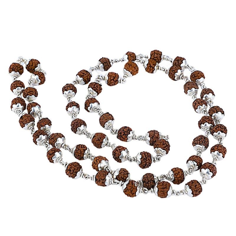 Buy Silver Cap Rudraksha Mala online
