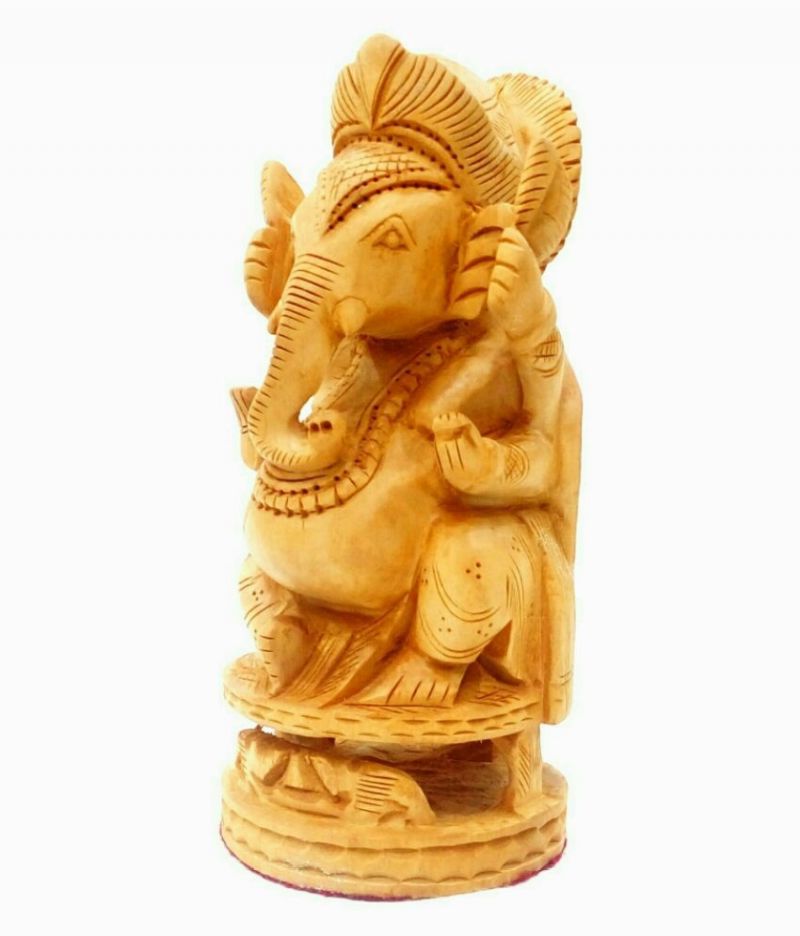 Buy Omlite Wooden Ganesh Statue - ( Code - 35 ) online