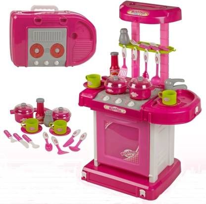 Buy Luxurious Kitchen Play Set With Accessories, Light And Music Toy For Kids - (code Drs025) online