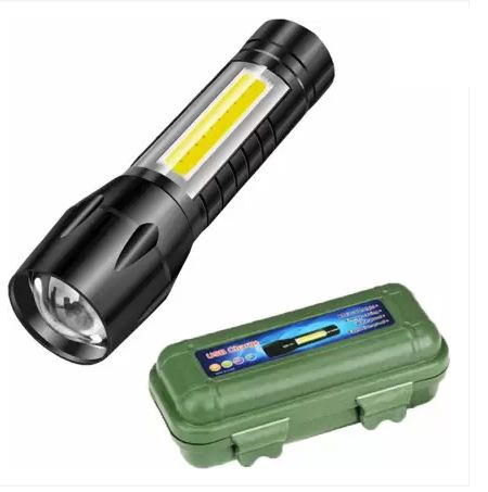 Buy High Quality LED Waterproof Torch Cum Cob Light USB Rechargeable Flashlight online