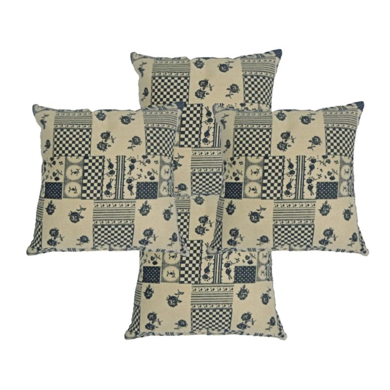 Buy Blueberry Home Cotton fabric Blue color cushion covers set of 4 online