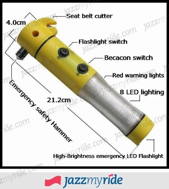 Buy Speedwav 5 In 1 Car Emergency Tool With Hammer LED Flashlight Safety Belt Cutter Magnet Surface & Torch online