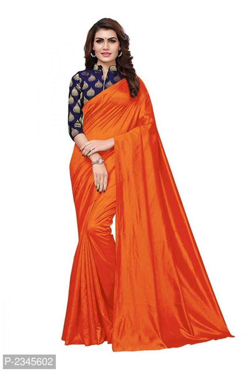 Buy Mahadev Enterprises Orange Silk Saree With Jacquard Blouse Pics online